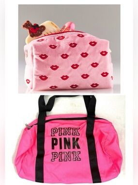 💫Anthropologie & Victorias Secret💫 PINK Duffle and Cosmetic Bag Bundle